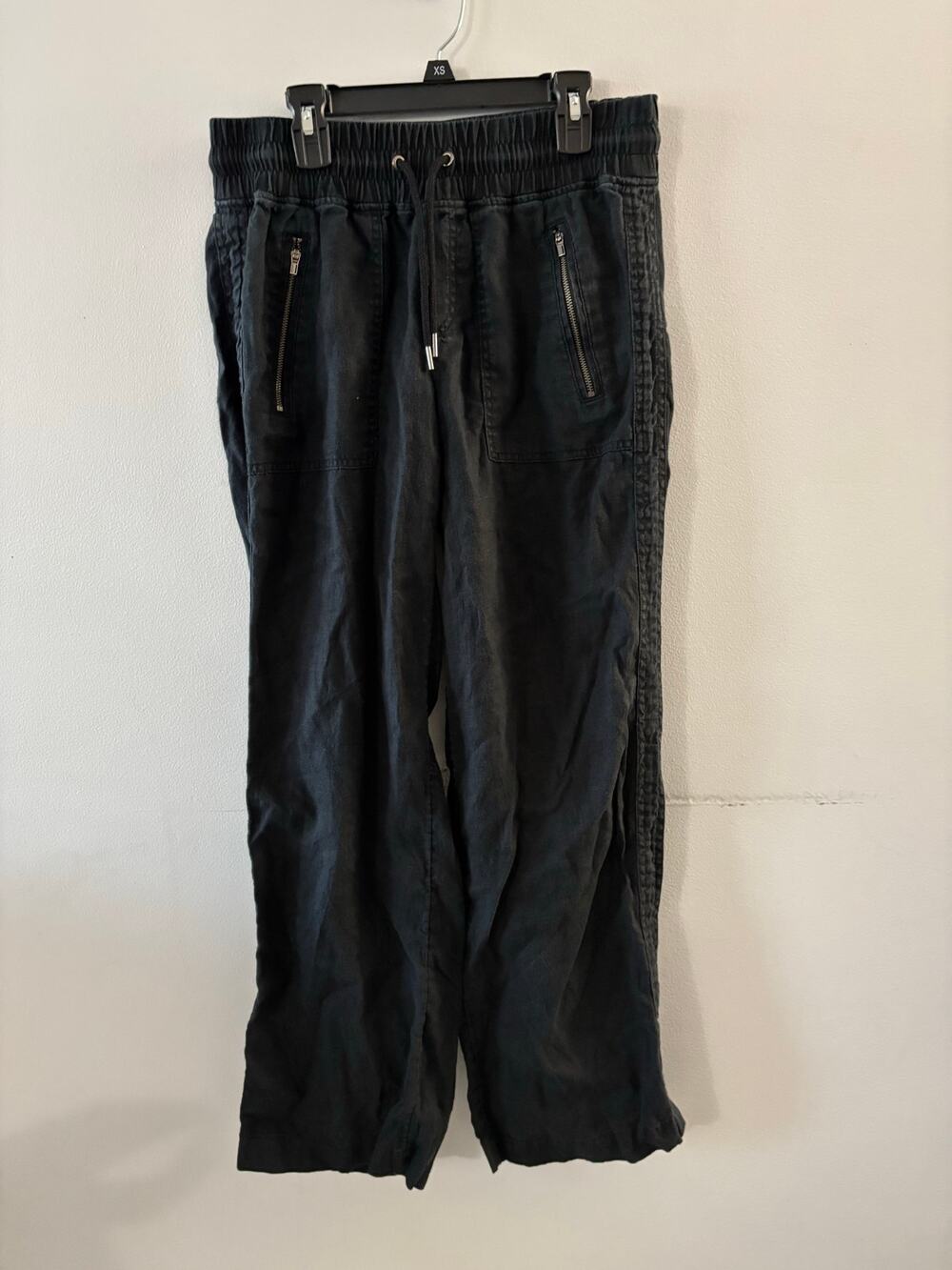 Athleta Cabo Wide Leg Pants Size 2 Black Linen Lightweight Beachy Minimalist